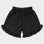 Girls Aqua Graphic T-Shirt & Black Frill Shorts Set | Lamtar Kids