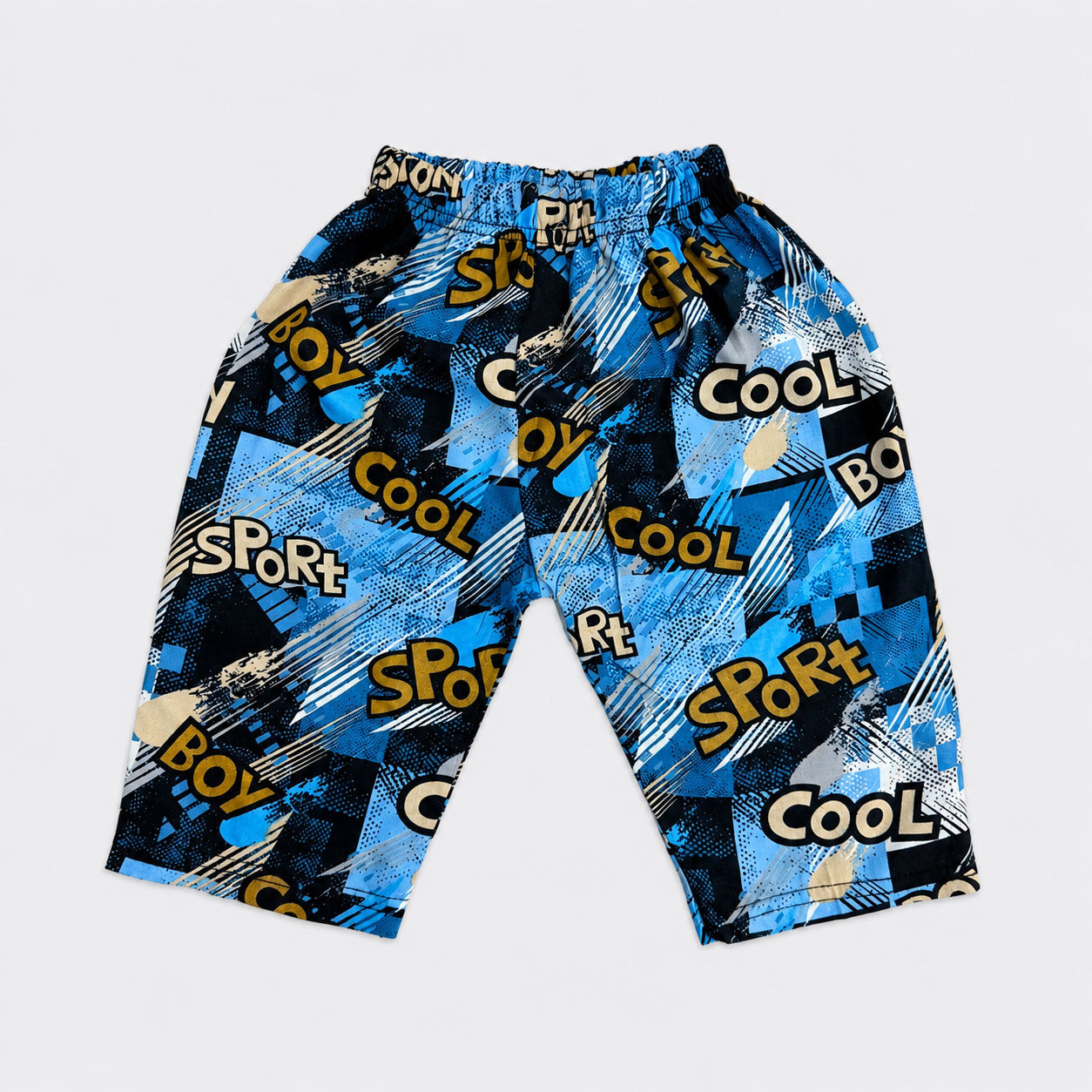 Blue Graphic Printed Linen Boys Co-Ord Set 1 To 4 Years | Lamtar Kids
