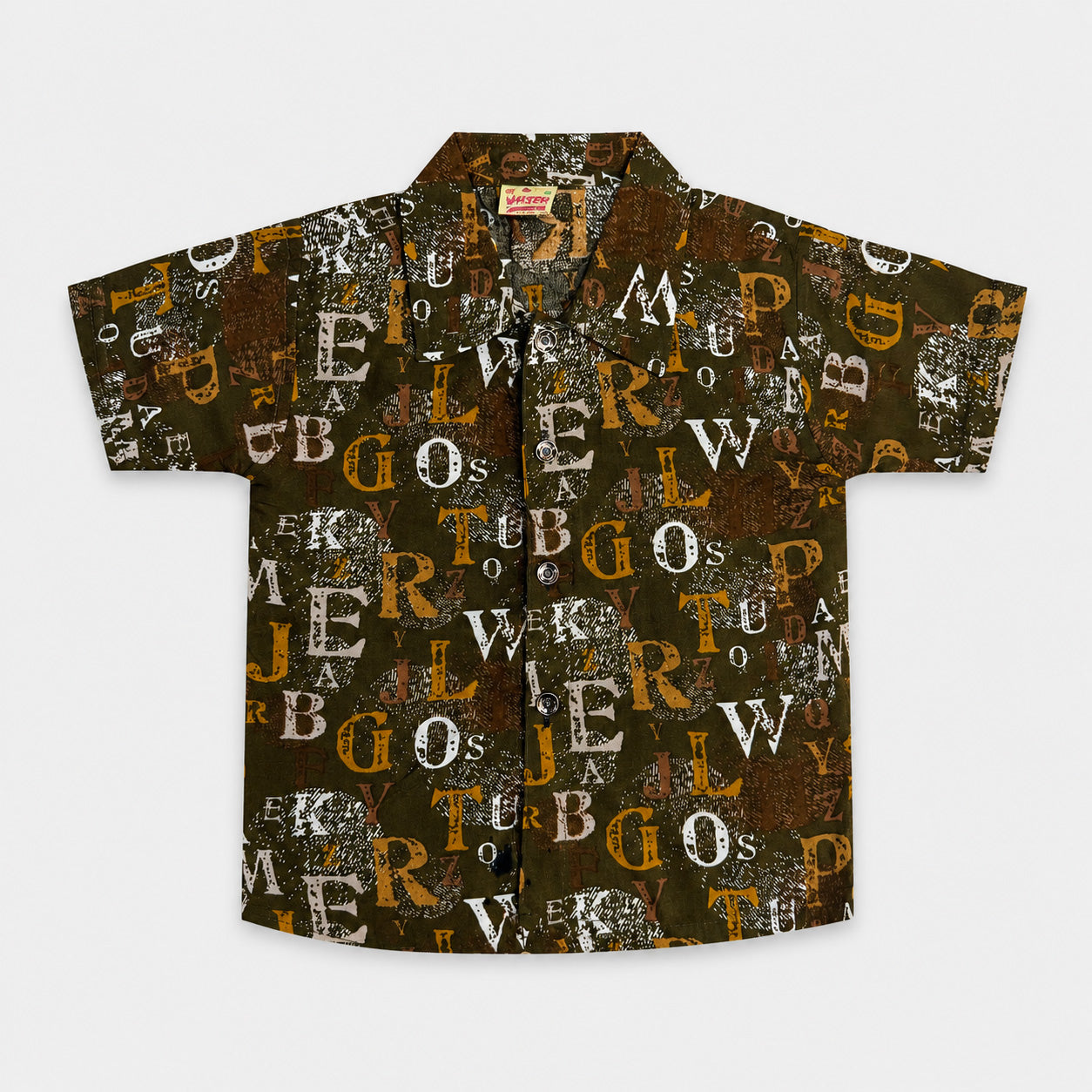 Boys Printed Linen Shirt & Shorts Set – Olive Green Kids Dress | Lamtar Kids