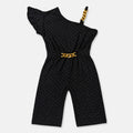 Girls Imported Jersey One Shoulder Jumpsuit – Black Fancy Outfit | Lamtar Kids