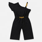 Girls Imported Jersey One Shoulder Jumpsuit – Black Fancy Outfit | Lamtar Kids