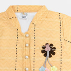 Girls Honey Mustard Digital Printed Chiffon Suit | Lamtar Kids