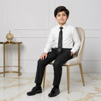 Boys 4 Piece Premium  Black Coat Pant Suit – 4-7 Years