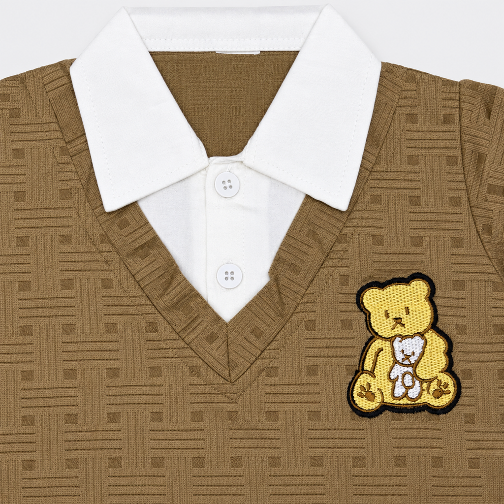 Boys Bear Design 2 Piece Set – Premium Jersey Casual Outfit | Lamtar Kids