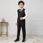 Boys 4 Piece Premium  Black Coat Pant Suit – 4-7 Years