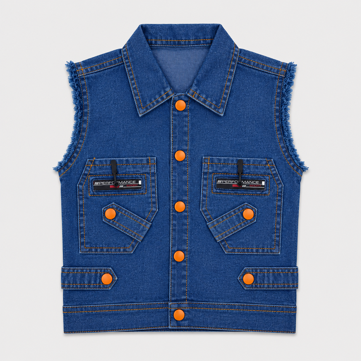 Boys 3-Piece Denim Outfit with Printed Full-Sleeve Shirt & Sleeveless Jacket