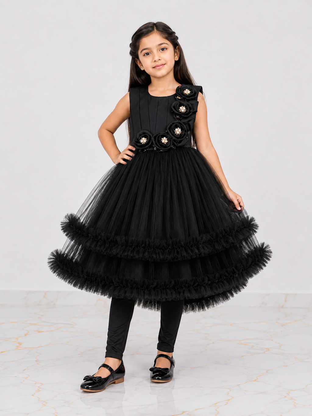 Girls Fancy Party Wear Frock with Trouser – Elegant Kids Frock for Girls