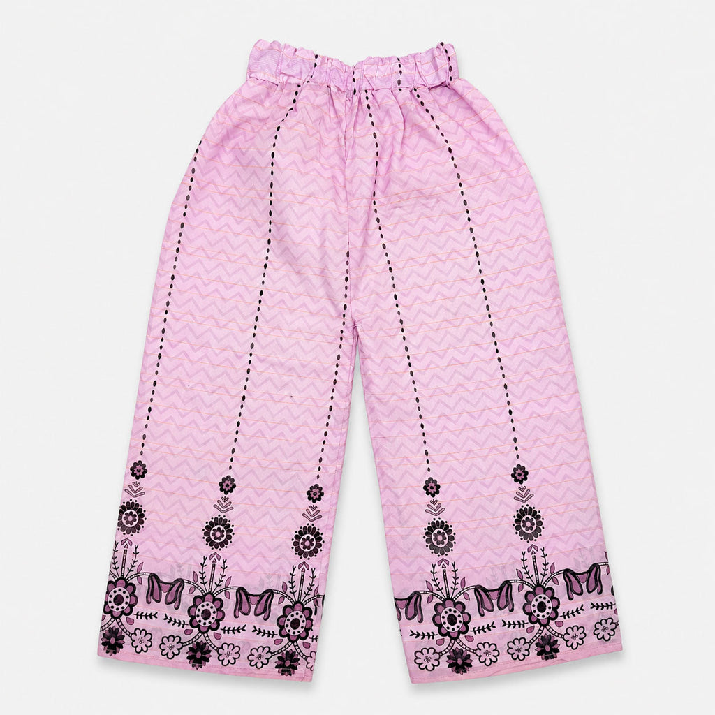 Lavender Purple Digital Printed Chiffon Girls Suit Age 4-10 Year | Lamtar Kids