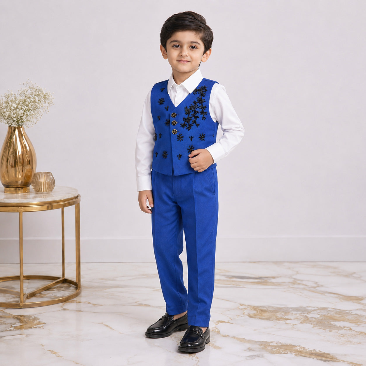 Boys Royal Blue Waistcoat Suit 3 Piece – 2-6 Years