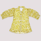 Girls Mustard Yellow Digital Printed Chiffon 3 Piece Suit | Lamtar Kids