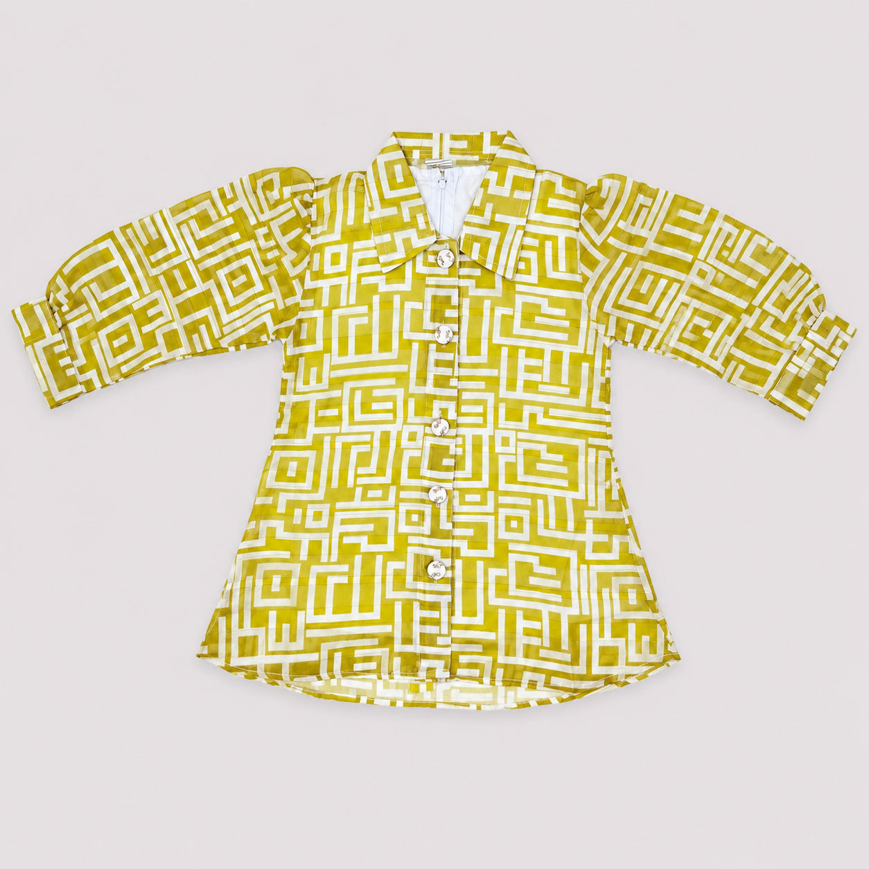 Girls Mustard Yellow Digital Printed Chiffon 3 Piece Suit | Lamtar Kids