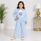Girls Imported Jersey 3-Piece Suit – Butterfly Printed Inner Set