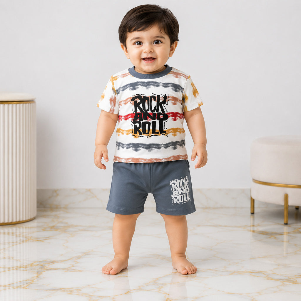 Baby Boys Jersey T-Shirt & Short Set 6-18 Months – Rock & Roll Summer Outfit
