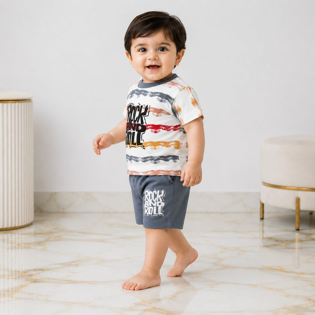 Baby Boys Jersey T-Shirt & Short Set 6-18 Months – Rock & Roll Summer Outfit