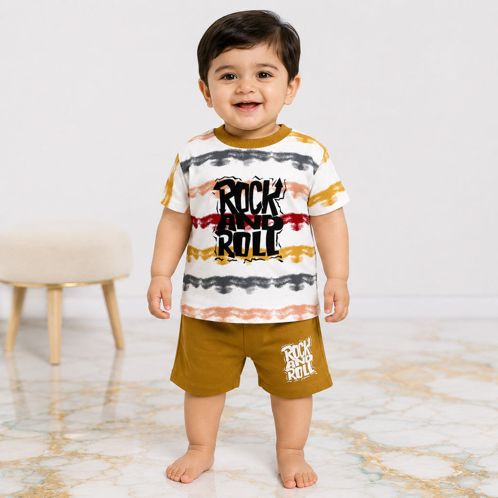 Baby Boys Jersey T-Shirt & Short Set 6-18 Months – Rock & Roll Summer Outfit