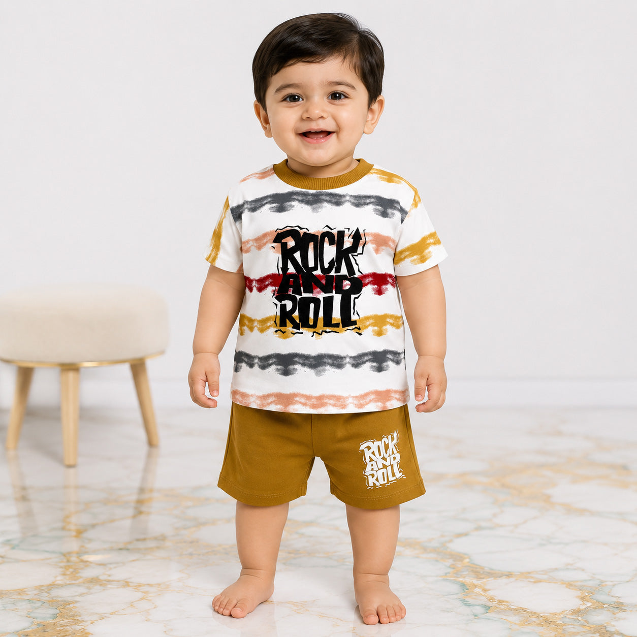 Baby Boys Jersey T-Shirt & Short Set 6-18 Months – Rock & Roll Summer Outfit