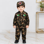 Boys Cotton Commando Suit 1-4 Years – Army Camouflage Shirt, Trouser & Cap Set