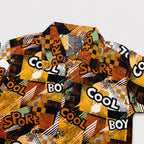 Mustard Printed Linen Summer Shirt & Shorts Set for Boys (1–4 Years)  | Lamtar Kids
