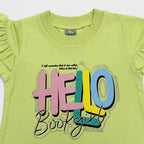 Girls Hello Beautiful Jersey Top & Stretchable Denim Jeans 2 Piece Outfit Set (1-7 Years)