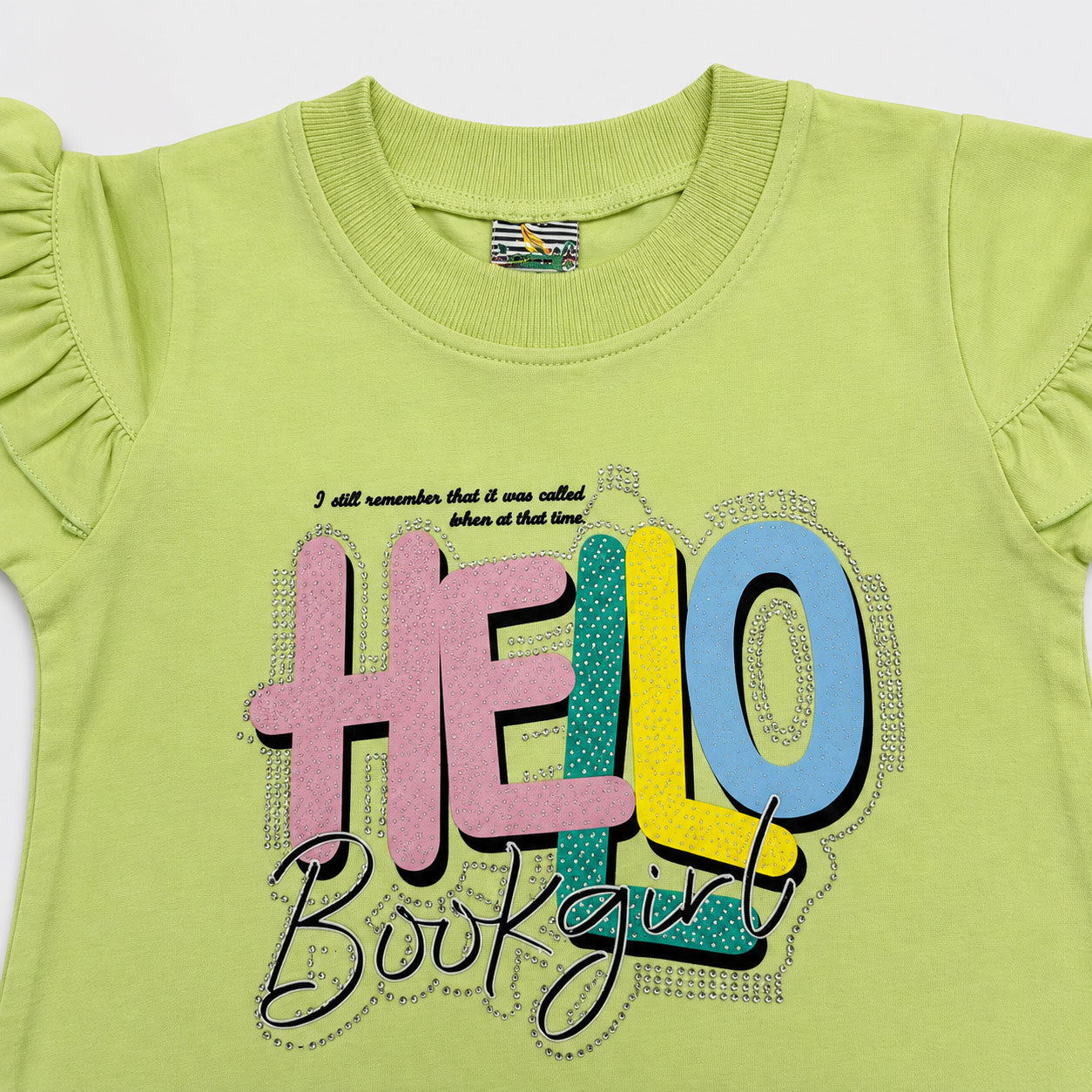 Girls Hello Beautiful Jersey Top & Stretchable Denim Jeans 2 Piece Outfit Set (1-7 Years)
