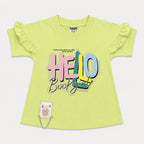 Girls Hello Beautiful Jersey Top & Stretchable Denim Jeans 2 Piece Outfit Set (1-7 Years)