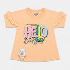Girls Hello Beautiful Jersey Top & Stretchable Denim Jeans 2 Piece Outfit Set (1-7 Years)