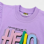 Girls Hello Beautiful Jersey Top & Stretchable Denim Jeans 2 Piece Outfit Set (1-7 Years)
