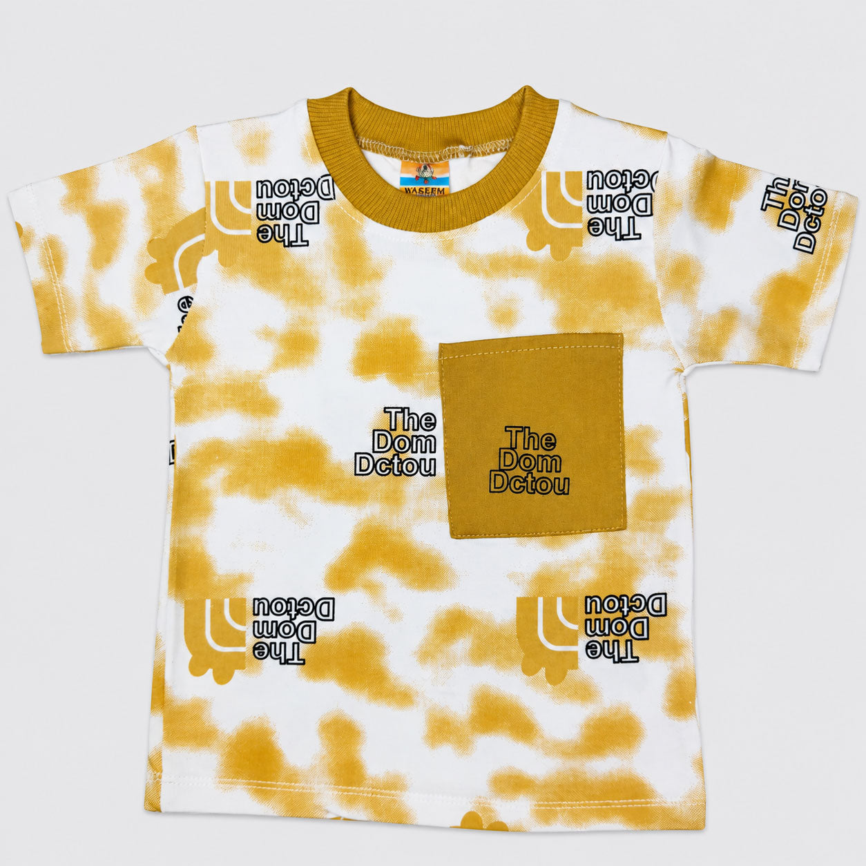 Boys Jersey Printed Short Suit – Mustard White | Lamtar Kids