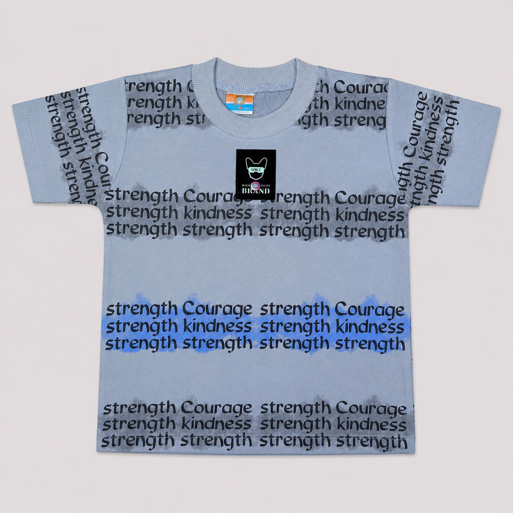 Boys Strength Print Jersey Short Suit – Gray | Lamtar Kids