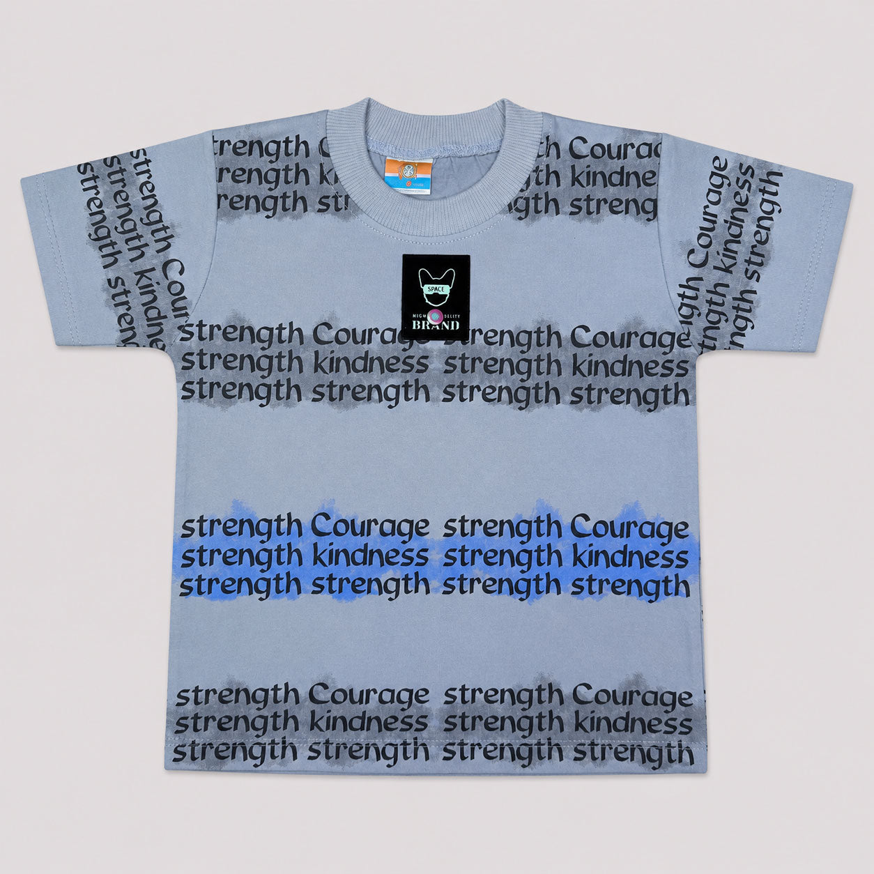 Boys Strength Print Jersey Short Suit – Gray | Lamtar Kids