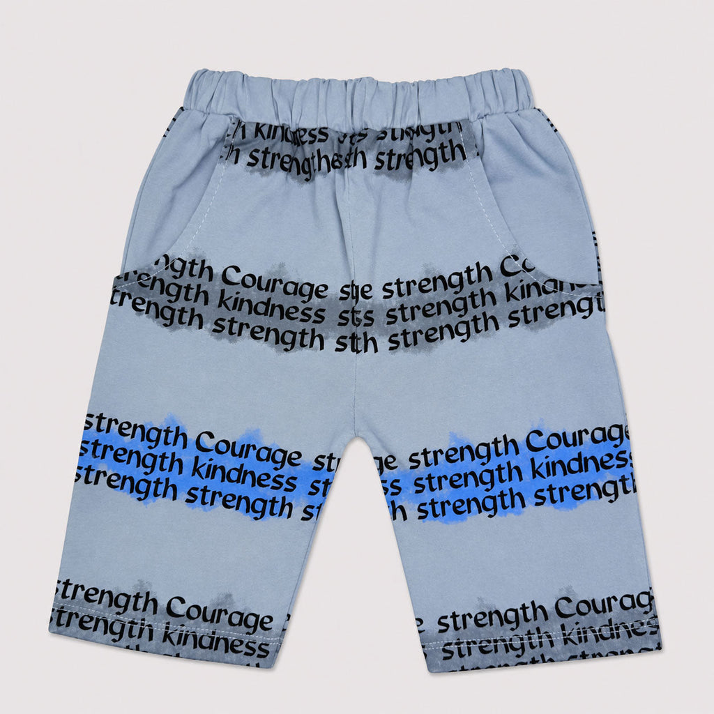 Boys Strength Print Jersey Short Suit – Gray | Lamtar Kids