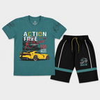 Boys Action Force Racer Jersey T-Shirt & Shorts 2 Piece Set (1-4 Years)