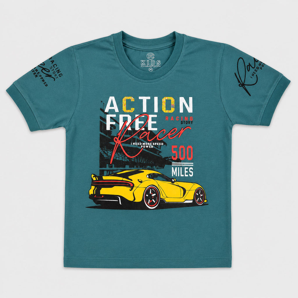 Boys Action Force Racer Jersey T-Shirt & Shorts 2 Piece Set (1-4 Years)