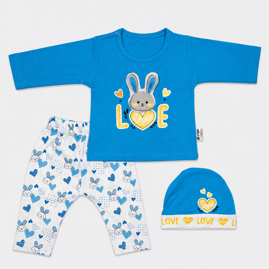 Newborn Baby Bunny Love 3-Piece Set | 0-6 Month