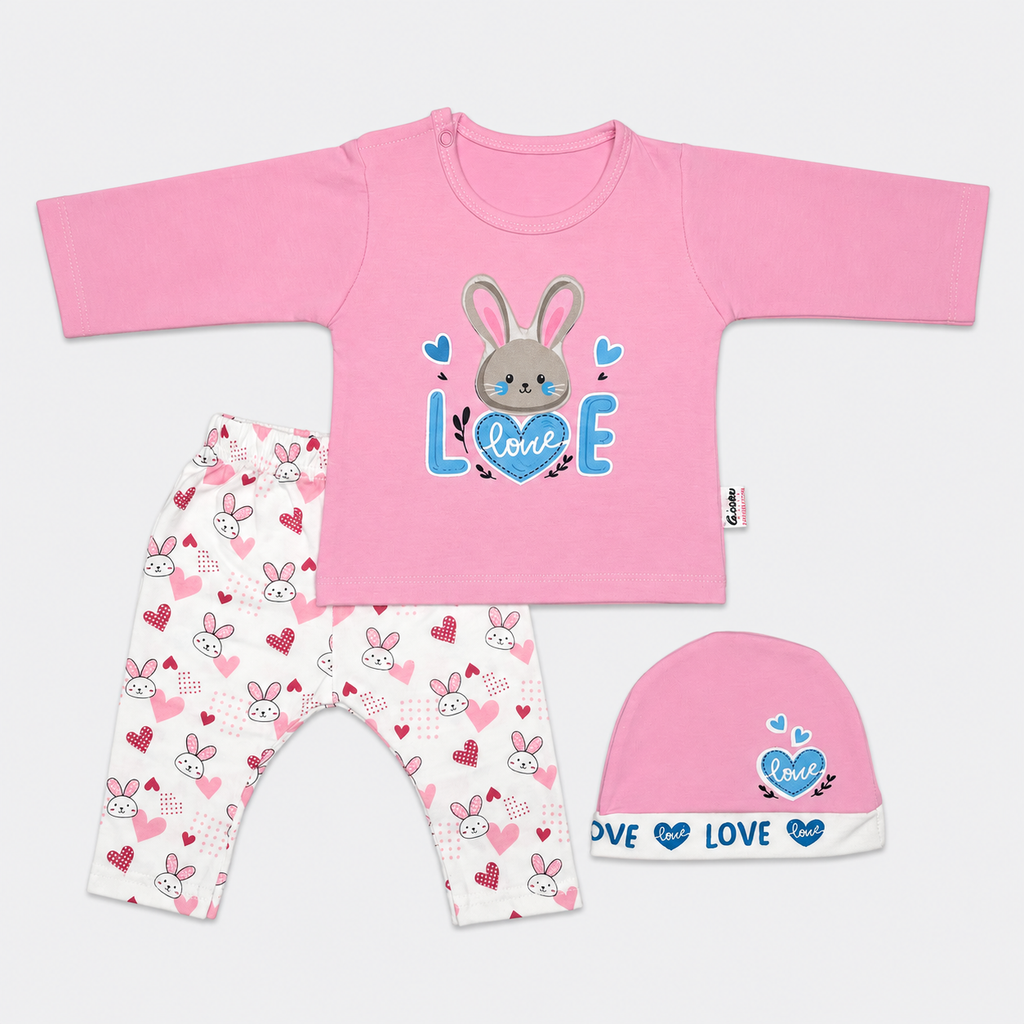 Newborn Baby Bunny Love 3-Piece Set | 0-6 Month