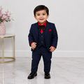 Boys 5-Piece Black Formal Suit Set – Blazer, Waistcoat, Shirt & Pant