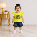 Girls Drama Queen Denim Shorts Set