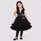 Girls Fancy Party Wear Frock with Tulle Skirt & Trouser