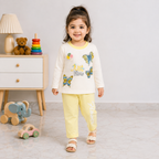 Girls Butterfly Printed Jersey 2-Piece Set