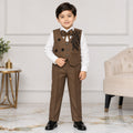 Boys Brown 3 Piece Waistcoat Suit 2-6 Years – Formal Dress Set for Kids