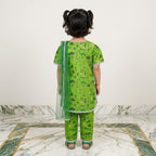 14 August Special: Baby Girl 3-Piece Cotton Azadi Suit (Printed Kurti, Trouser & Dupatta)