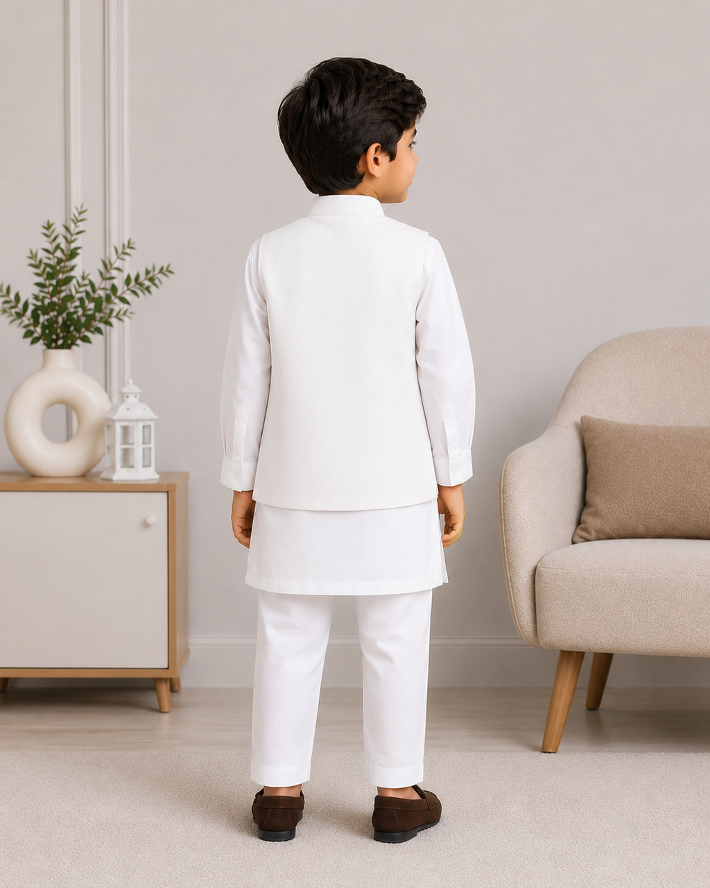 Boys Embroidered Waistcoat Shalwar Kameez | Premium Eid & Party Wear