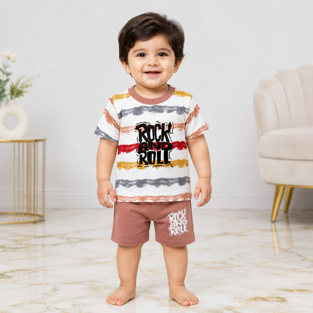 Baby Boys Jersey T-Shirt & Short Set 6-18 Months – Rock & Roll Summer Outfit