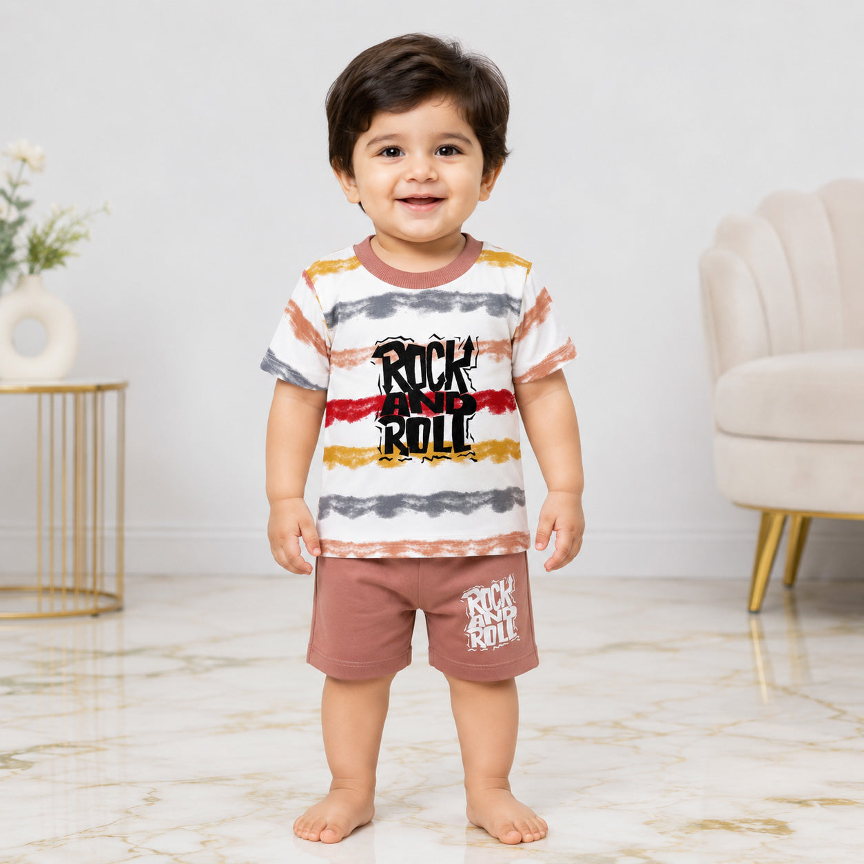Baby Boys Jersey T-Shirt & Short Set 6-18 Months – Rock & Roll Summer Outfit