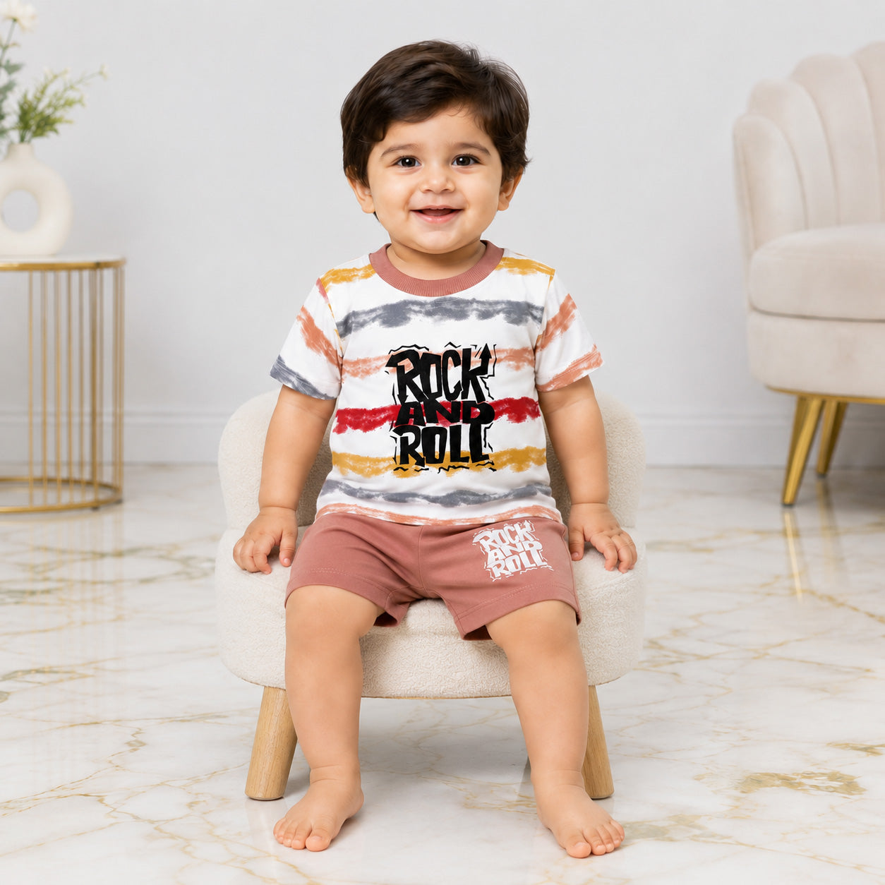 Baby Boys Jersey T-Shirt & Short Set 6-18 Months – Rock & Roll Summer Outfit