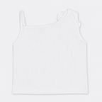 Baby Girl White One Shoulder Top with Green Cotton Shorts – Premium Jersey 2 Piece Summer Suit