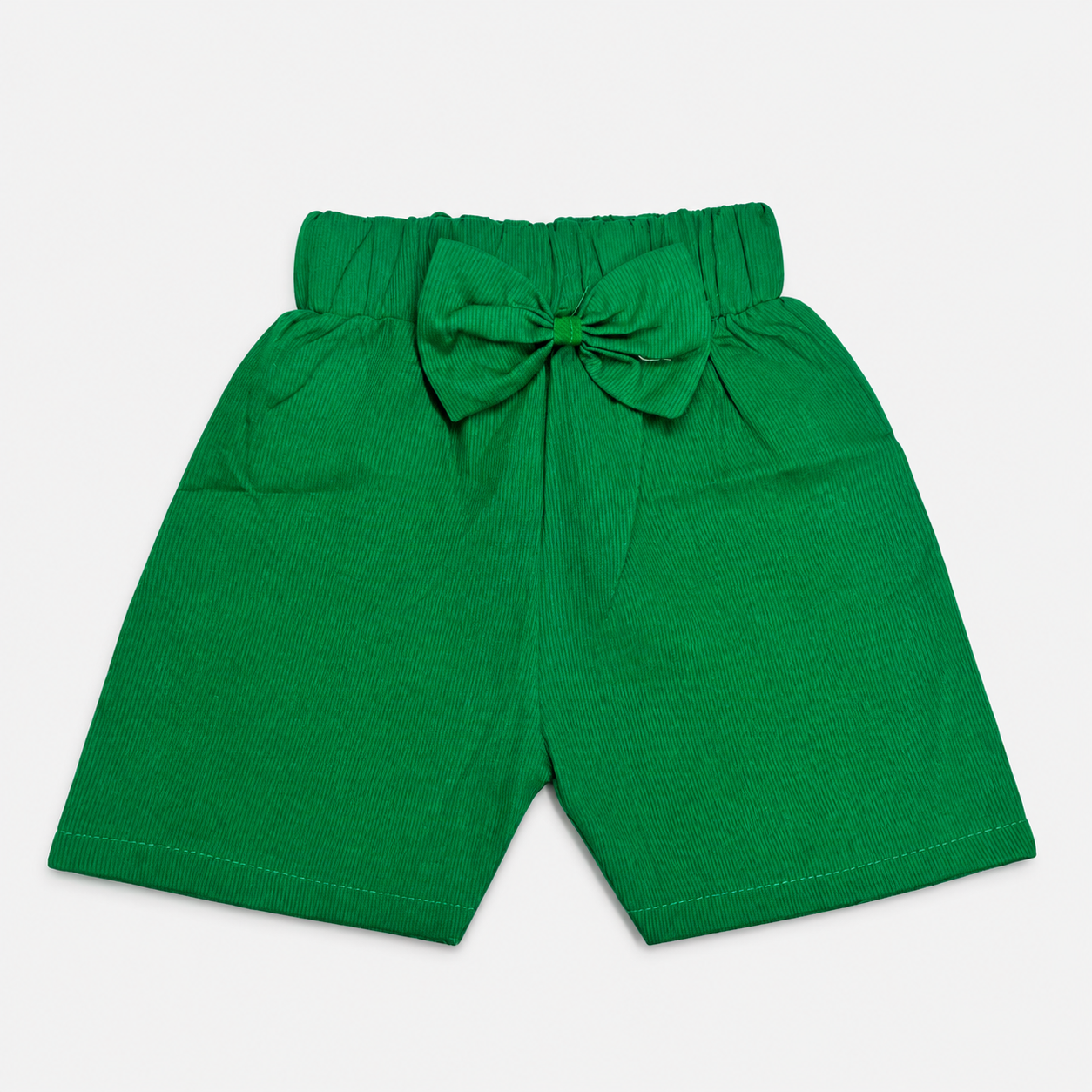 Baby Girl White One Shoulder Top with Green Cotton Shorts – Premium Jersey 2 Piece Summer Suit