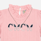 Girls Imported China Jersey Top with Rhinestone Denim Jeans – 2 Piece Outfit