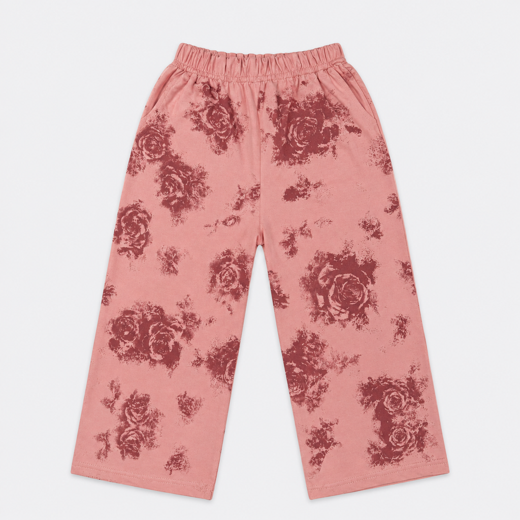 Girls Imported Jersey 2-Piece Suit – Rose Printed