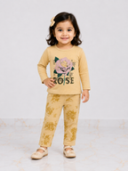 Girls Imported Jersey 2-Piece Suit – Rose Printed